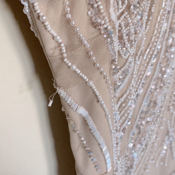 BHLDN Luxor beaded Art Deco bridal wedding dress 8 - Picture 5 of 10